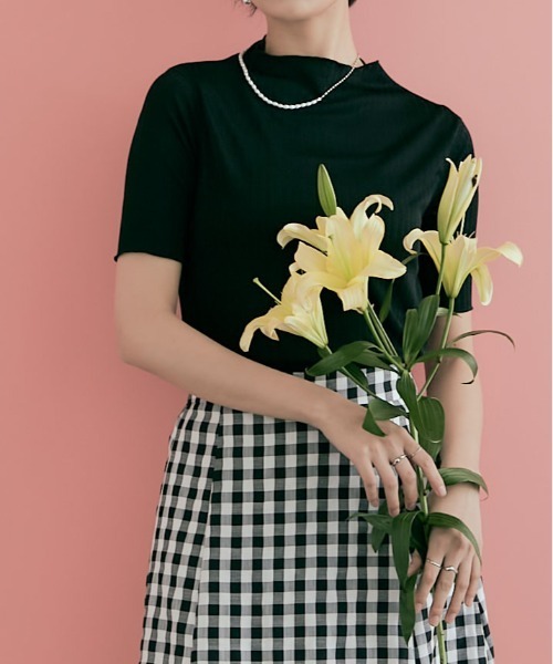 kirakiraShop(キラキラショップ)の「スーパー ストレッチ ソフト リブ トップス 半袖(Tシャツ/カットソー・レディース・ブラック/ベージュ系その他/アイボリー/ブルー系その他/イエロー系その他・S/M/L/XL)」の17枚目の写真