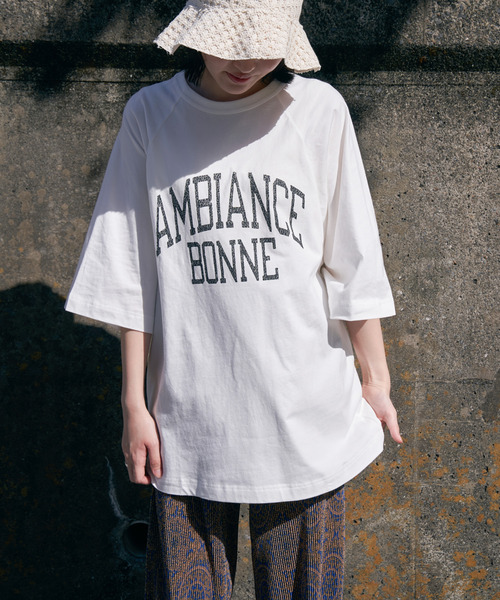VENCEEXCHANGE(ヴァンスエクスチェンジ)の「AMBIANCE ラグランT(Tシャツ/カットソー・レディース・オフホワイト/チャコールグレー/ホワイト/ネイビー・FREE)」の2枚目の写真