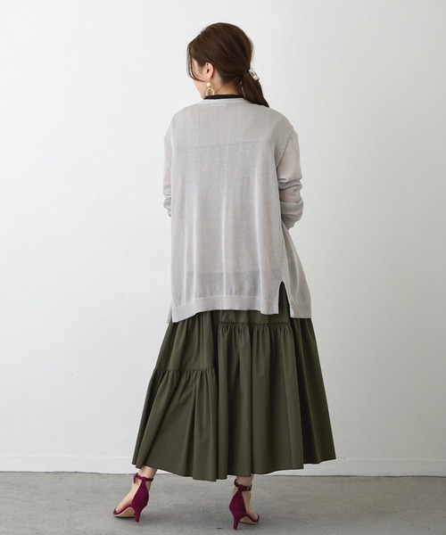 NICOLE white(ニコルホワイト)の「接触冷感 シアーニット カーディガン(カーディガン/ボレロ・レディース・ブラック/オフホワイト/グレー/ミント/イエロー・FREE)」の21枚目の写真