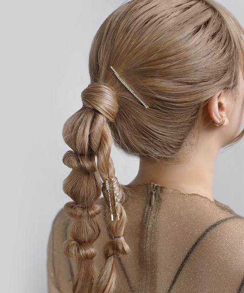 ANEMONE（アネモネ）の「ビジューラインヘアピン[3本セット]（その他ヘアアクセサリー・レディース・ゴールド・FREE）」の5枚目の写真
