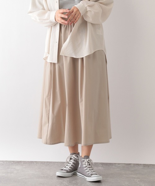GLOBAL WORK（グローバルワーク）の「エアかる多機能フレアスカート/107978（スカート・レディース・ブラック/ベージュ・FREE）」の8枚目の写真