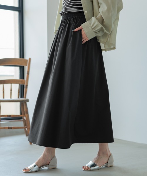 GLOBAL WORK（グローバルワーク）の「エアかる多機能フレアスカート/107978（スカート・レディース・ブラック/ベージュ・FREE）」の21枚目の写真
