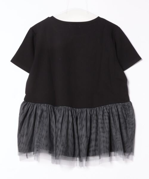 BELLUNA PLUS（ベルーナ）の「チュール素材切替デザインチュニック（Tシャツ/カットソー・レディース・ブラック系/アイボリー系・X-LARGE/LARGE/MEDIUM）」の12枚目の写真