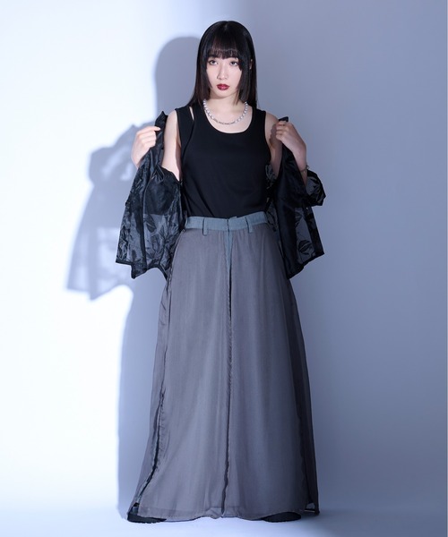 Ellno Loset（エルノロゼット）の「アシメデザインタンク（タンクトップ・メンズ・ブラック/オフホワイト・LARGE/MEDIUM/SMALL）」の6枚目の写真