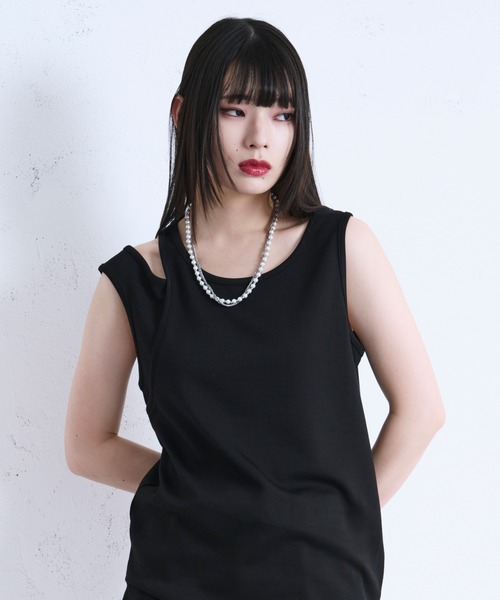 アシメデザインタンク（タンクトップ）｜Ellno Loset（エルノロゼット