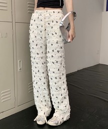 リボンプリントフリルパンツ