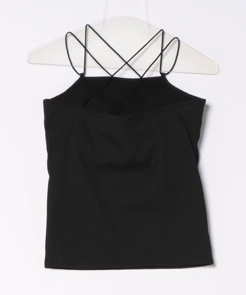 and it_（アンドイット）の「カップ付バッククロスストラップスクエアキャミソール（キャミソール・レディース・ブラック/オフホワイト・M）」の18枚目の写真
