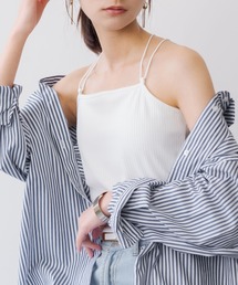 カップ付バッククロスストラップスクエアキャミソール