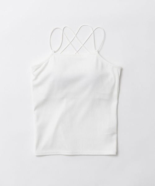 and it_（アンドイット）の「カップ付バッククロスストラップスクエアキャミソール（キャミソール・レディース・ブラック/オフホワイト・M）」の13枚目の写真