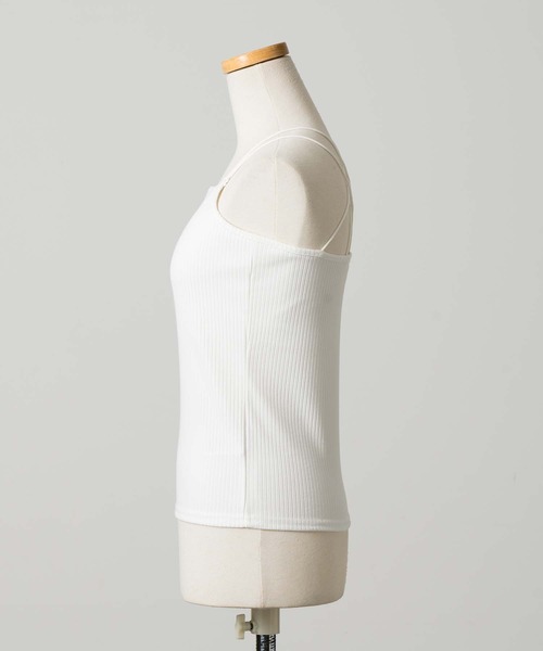 and it_（アンドイット）の「カップ付バッククロスストラップスクエアキャミソール（キャミソール・レディース・ブラック/オフホワイト・M）」の16枚目の写真