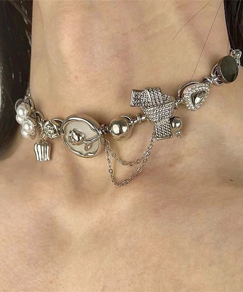 Port(ポート)の「【 Port / ポート 】 マルチ チャーム チョーカー / ショート ネックレス(ネックレス・レディース・B/A/C/D/F/E/G/H/I/J/K・FREE)」の14枚目の写真