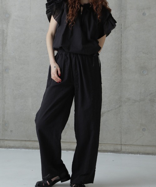 rbby ROSEBUD（アールビーバイローズバッド）の「【WEB・一部店舗限定】サッカーイージーパンツ（その他パンツ・レディース・ホワイト系その他/ブルー/ブラック・FREE）」の6枚目の写真