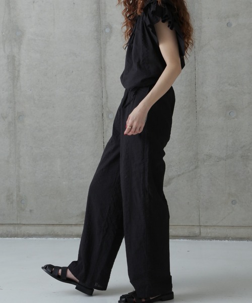 rbby ROSEBUD（アールビーバイローズバッド）の「【WEB・一部店舗限定】サッカーイージーパンツ（その他パンツ・レディース・ホワイト系その他/ブルー/ブラック・FREE）」の5枚目の写真