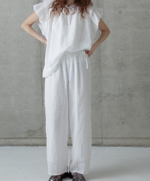 rbby ROSEBUD（アールビーバイローズバッド）の「【WEB・一部店舗限定】サッカーイージーパンツ（その他パンツ・レディース・ホワイト系その他/ブルー/ブラック・FREE）」の13枚目の写真