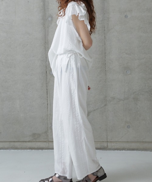 rbby ROSEBUD（アールビーバイローズバッド）の「【WEB・一部店舗限定】サッカーイージーパンツ（その他パンツ・レディース・ホワイト系その他/ブルー/ブラック・FREE）」の12枚目の写真