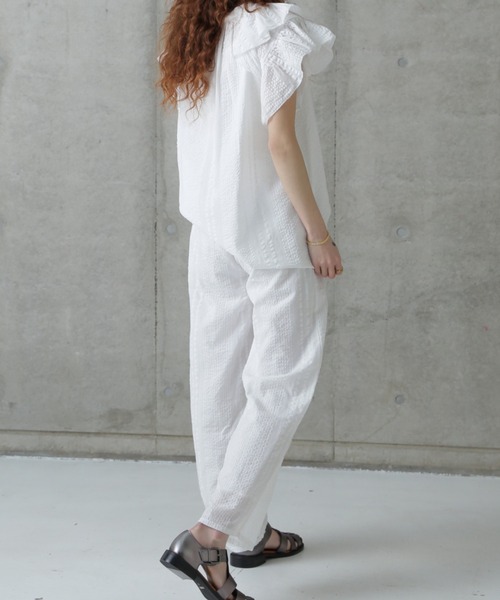 rbby ROSEBUD（アールビーバイローズバッド）の「【WEB・一部店舗限定】サッカーイージーパンツ（その他パンツ・レディース・ホワイト系その他/ブルー/ブラック・FREE）」の11枚目の写真