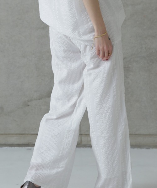 rbby ROSEBUD（アールビーバイローズバッド）の「【WEB・一部店舗限定】サッカーイージーパンツ（その他パンツ・レディース・ホワイト系その他/ブルー/ブラック・FREE）」の9枚目の写真