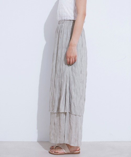 CE'E_SE'E（シーシー）の「ヴィンテージライク シアーレイヤードスカート（スカート・レディース・スミクロ/ライトグレー/グリーン・FREE）」の14枚目の写真