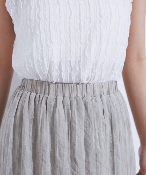 CE'E_SE'E（シーシー）の「ヴィンテージライク シアーレイヤードスカート（スカート・レディース・スミクロ/ライトグレー/グリーン・FREE）」の16枚目の写真