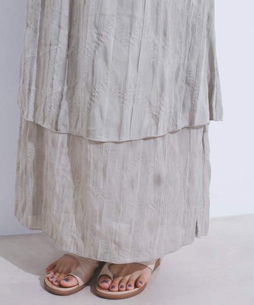 CE'E_SE'E（シーシー）の「ヴィンテージライク シアーレイヤードスカート（スカート・レディース・スミクロ/ライトグレー/グリーン・FREE）」の17枚目の写真