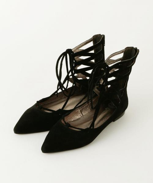 Jeffrey Campbell（ジェフリーキャンベル）の「JEFFREY CAMPBELLレースアップフラット/BCJ/C LACE UP FLT（その他シューズ・レディース・ブラック/ベージュ・38/37/36）」の2枚目の写真