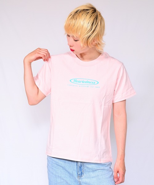 Alite cloth（アリーテクロス）の「ロゴTシャツ　Heartedness（Tシャツ/カットソー・レディース・ブラック/ホワイト/ベージュ/グレー/オレンジ/ピンク/グリーン・FREE）」の6枚目の写真
