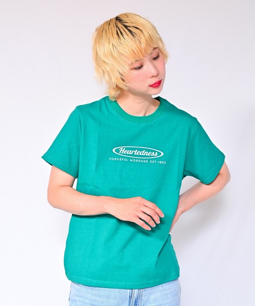 Alite cloth（アリーテクロス）の「ロゴTシャツ　Heartedness（Tシャツ/カットソー・レディース・ブラック/ホワイト/ベージュ/グレー/オレンジ/ピンク/グリーン・FREE）」の5枚目の写真