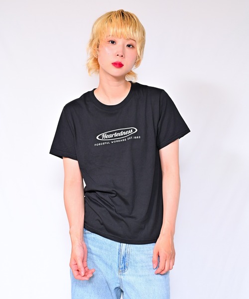 Alite cloth（アリーテクロス）の「ロゴTシャツ　Heartedness（Tシャツ/カットソー・レディース・ブラック/ホワイト/ベージュ/グレー/オレンジ/ピンク/グリーン・FREE）」の3枚目の写真