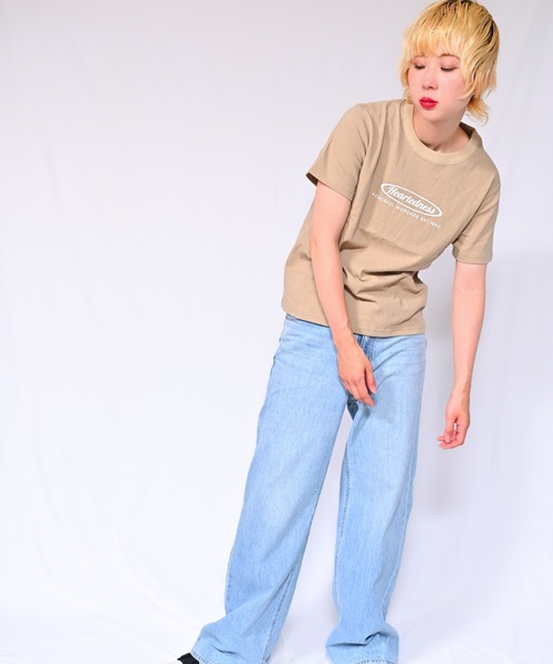 Alite cloth（アリーテクロス）の「ロゴTシャツ　Heartedness（Tシャツ/カットソー・レディース・ブラック/ホワイト/ベージュ/グレー/オレンジ/ピンク/グリーン・FREE）」の10枚目の写真