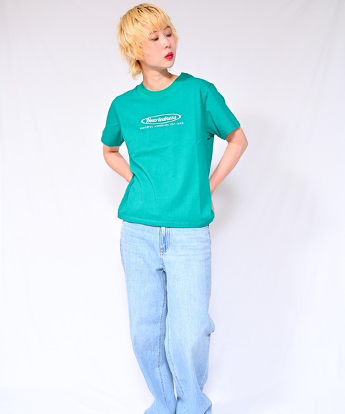 Alite cloth（アリーテクロス）の「ロゴTシャツ　Heartedness（Tシャツ/カットソー・レディース・ブラック/ホワイト/ベージュ/グレー/オレンジ/ピンク/グリーン・FREE）」の8枚目の写真