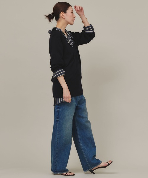 カレンソロジー　ポプリンラッフルブラウス Curensology｜ラッフルレースブラウス | Rakuten Fashion(楽天