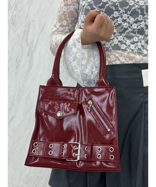 jouetie(ジュエティ)の「ライダースハンドBAG(ハンドバッグ・レディース・レッド/ブラック・FREE)」の7枚目の写真