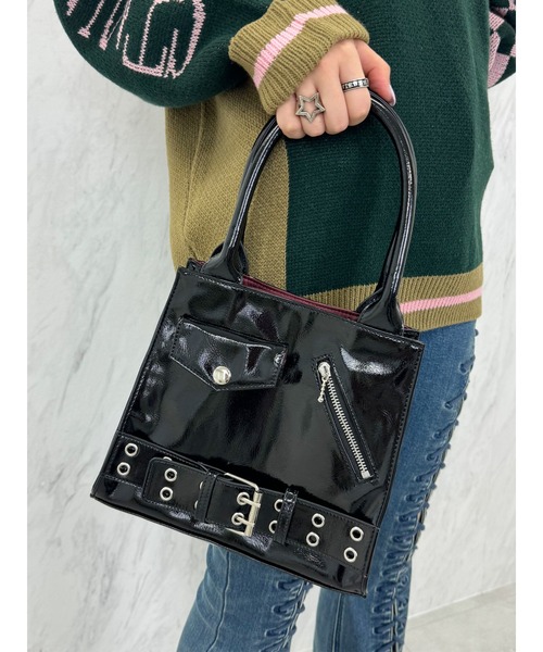 jouetie(ジュエティ)の「ライダースハンドBAG(ハンドバッグ・レディース・レッド/ブラック・FREE)」の11枚目の写真