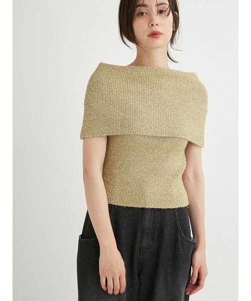 【セール】オフショルラメニットプルオーバー（ニット/セーター）｜emmi（エミ）