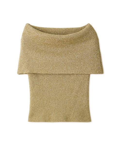 emmi（エミ）の「オフショルラメニットプルオーバー（ニット/セーター・レディース・ゴールド/シルバー/ブラック・FREE）」の4枚目の写真