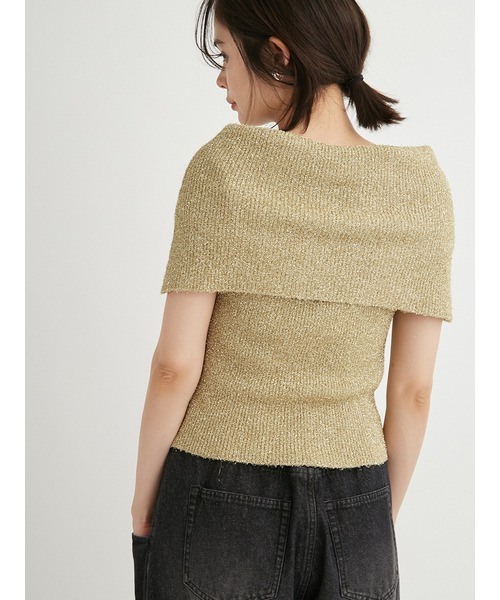 emmi（エミ）の「オフショルラメニットプルオーバー（ニット/セーター・レディース・ゴールド/シルバー/ブラック・FREE）」の15枚目の写真