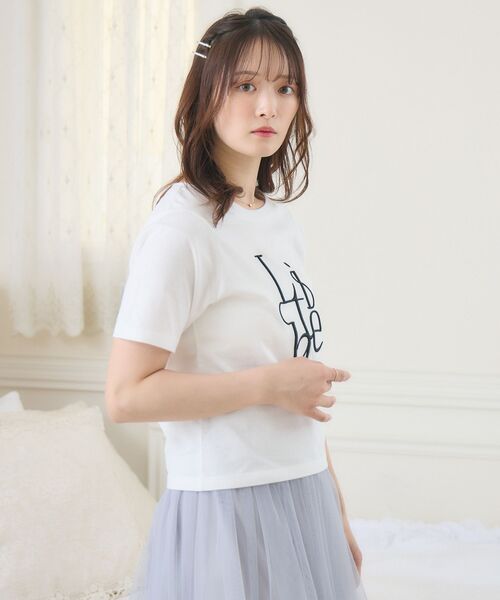 ems excite（エムズエキサイト）の「うねうねロゴ刺繍TEE（Tシャツ/カットソー・レディース・オフホワイト/ピンク/ブルー/ブラック系その他3・FREE）」の9枚目の写真