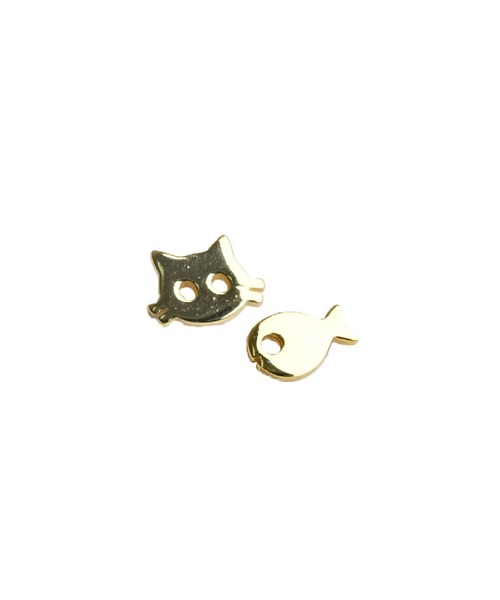 MARAI（マーライ）の「猫＆魚デザイン アシンメトリー小ぶりピアス（ピアス（両耳用）・レディース・ゴールド/シルバー・FREE）」の9枚目の写真