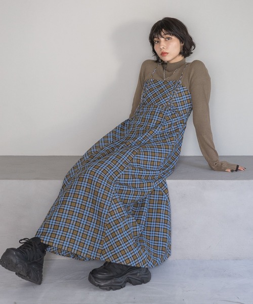 PAGEBOY（ページボーイ）の「アソートチェックキャミワンピース（ワンピース・レディース・ホワイト系その他/ブルー系その他・FREE）」の2枚目の写真