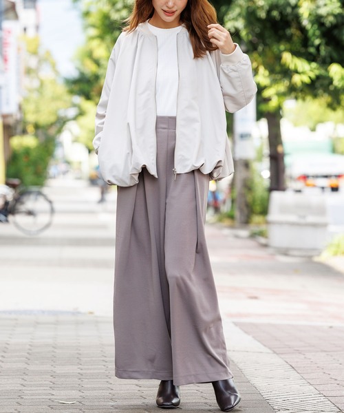 【セール】撥水加工裾バルーンジップアップブルゾン（ブルゾン）｜mili an deni（ミリアンデニ）