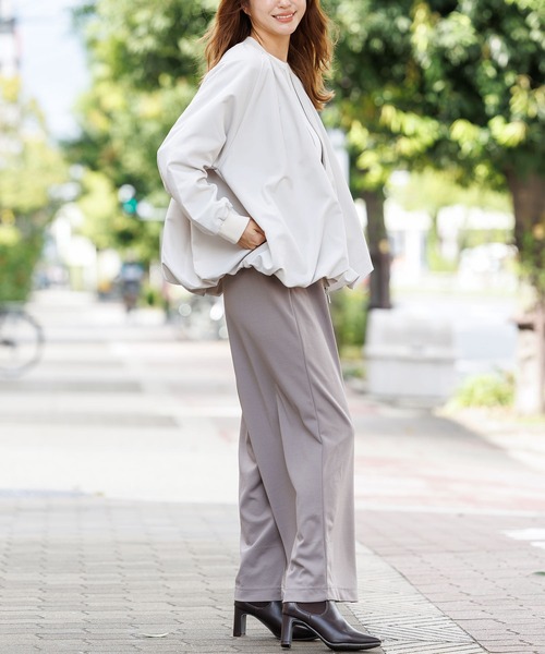 【セール】撥水加工裾バルーンジップアップブルゾン（ブルゾン）｜mili an deni（ミリアンデニ）