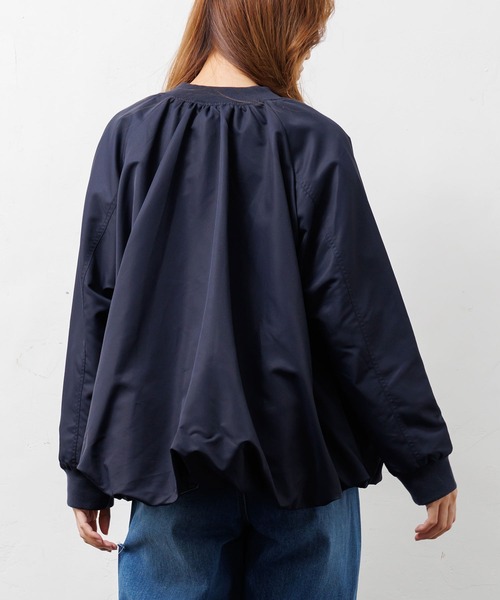 【セール】撥水加工裾バルーンジップアップブルゾン（ブルゾン）｜mili an deni（ミリアンデニ）