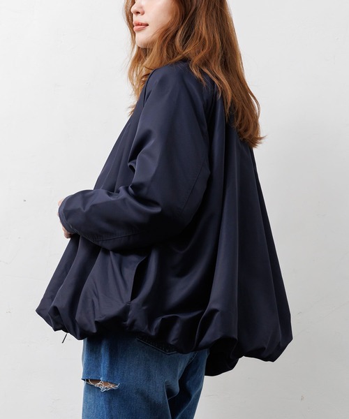 【セール】撥水加工裾バルーンジップアップブルゾン（ブルゾン）｜mili an deni（ミリアンデニ）