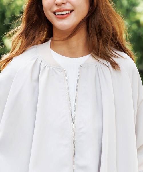 【セール】撥水加工裾バルーンジップアップブルゾン（ブルゾン）｜mili an deni（ミリアンデニ）