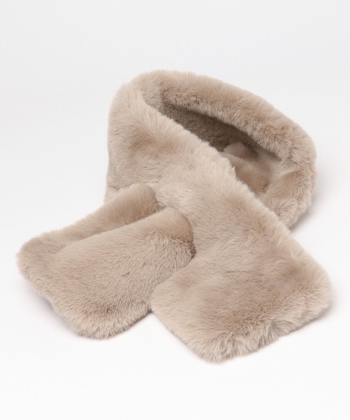 Andemiu(アンデミュウ)の「フェイクファーティペット140234(マフラー・レディース・グレー/モカ/ベージュ・FREE)」の4枚目の写真