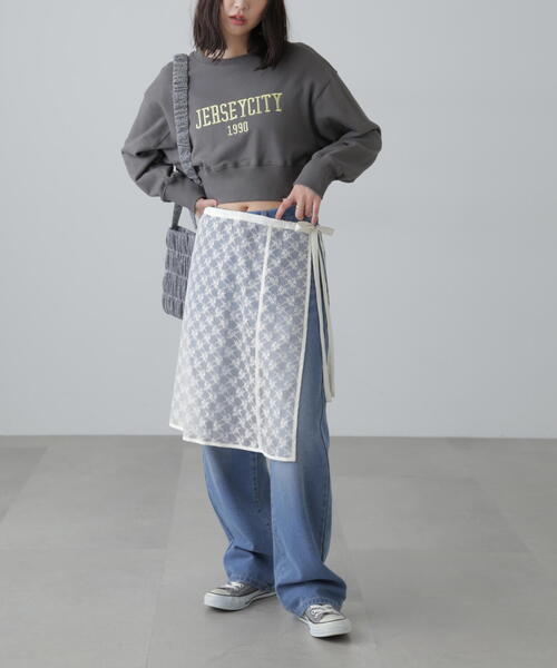 FREE'S MART(フリーズマート)の「◆カレッジロゴショート丈スウェット(スウェット・レディース・パープル/ブラック/ホワイト系その他・FREE)」の8枚目の写真