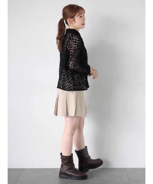ehka sopo(エヘカソポ)の「花シアーシャツ(シャツ/ブラウス・レディース・ブラック/キナリ/キャメル/ブルー・F)」の10枚目の写真
