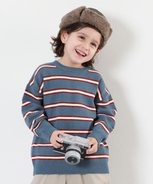 devirock | 洗える チクチクしない素肌ニット マルチボーダープルオーバー(ニット/セーター)