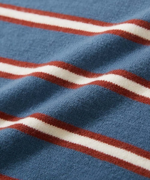 devirock(デビロック)の「洗える チクチクしない素肌ニット マルチボーダープルオーバー(ニット/セーター・キッズ・オフホワイト/ブルー系5/ダークブラウン・100cm/110cm/120cm/130cm/140cm/150cm/160cm)」の8枚目の写真