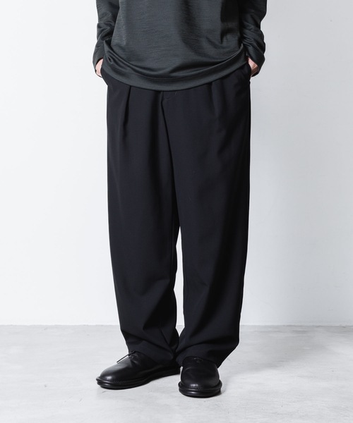 ATTACHMENT（アタッチメント）の「2/90 ウール トロピカル イージートラウザーズ / 2/90 WO TROPICAL EASY TROUSERS（スラックス・メンズ・ダークネイビー/ブラック・2/1/3）」の4枚目の写真